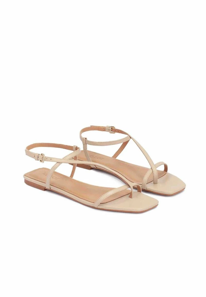 Kazar Damen BRINLEY ON A FLAT SOLE - Zehentrenner - Beige 4 Kazar Damen BRINLEY ON A FLAT SOLE - Zehentrenner - Beige – Bild 2